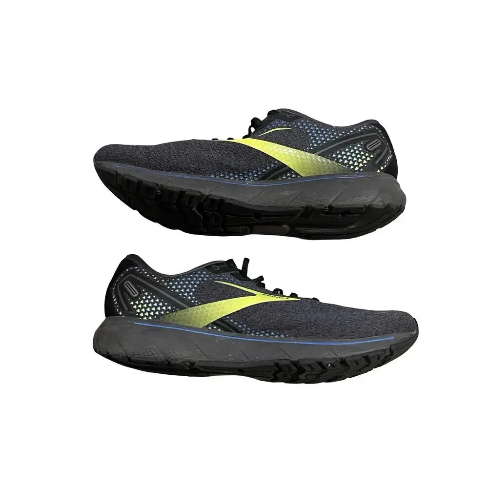 Brooks Ghost 14 Running Shoes Mens 15 D Black Yellow Cushioned Neutral